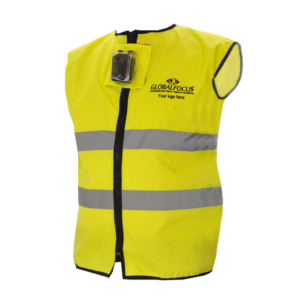High visibility clothing with bespoke camera insert.
